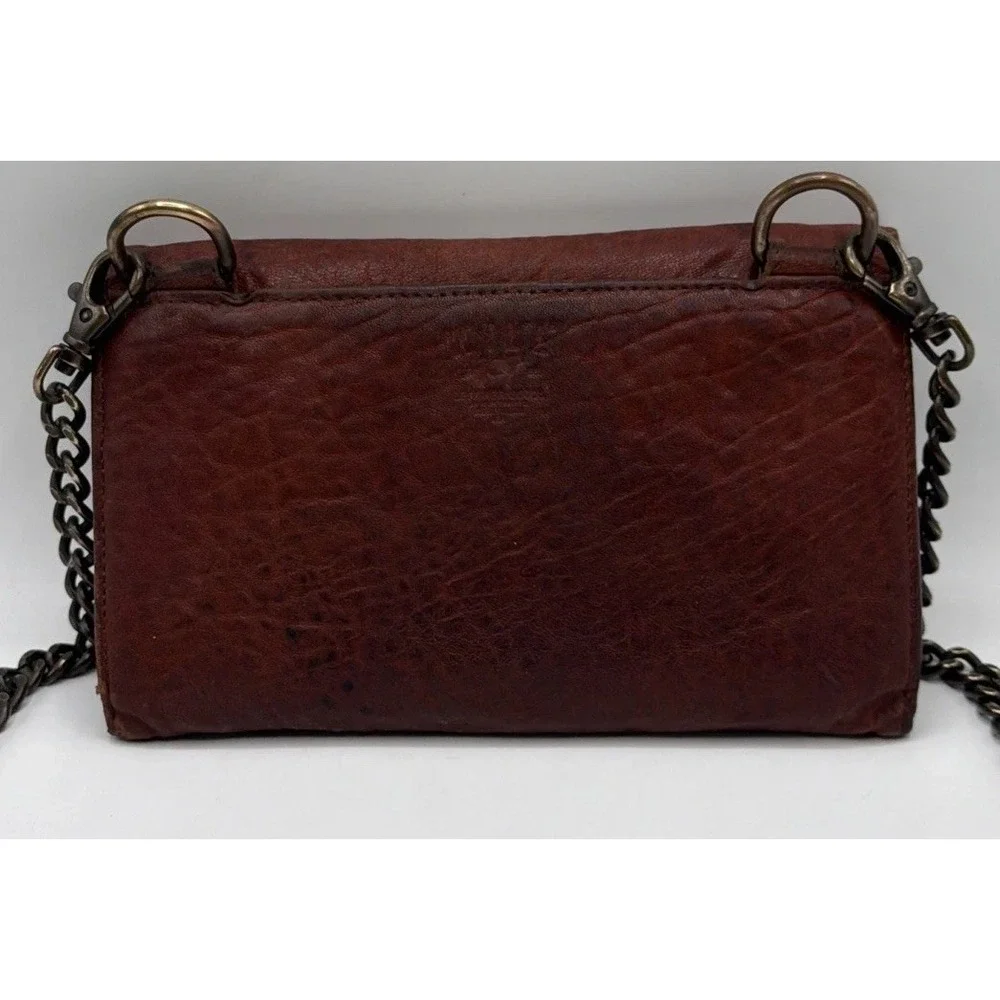 Vintage Will Leather Goods Envelope Clutch w/removable Chain Shoulder Strap.